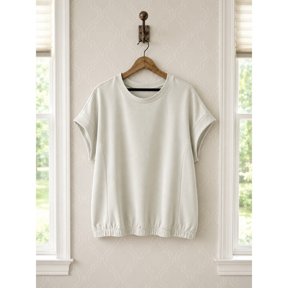 Apana Women's XL Light Beige Short‎ Sleeve Casual Top
